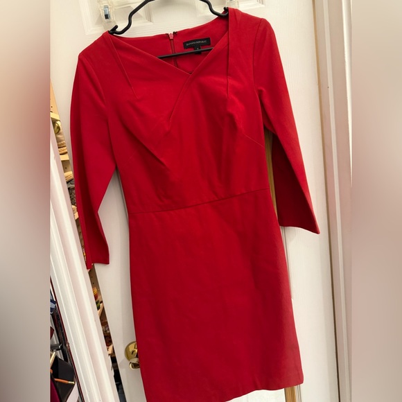 Banana Republic Vibrant Red Long Sleeve‎ Dress - Picture 2 of 4